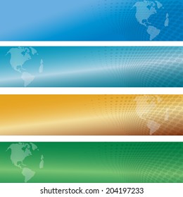 Vector silhouette of a colored background with a globe.