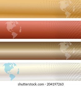Vector silhouette of a colored background with a globe.