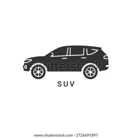 Vector Silhouette of Compact SUV Car Side View