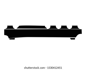 Vector silhouette of computer keyboard. Motives of office, objects, business, workplace, working, white collar