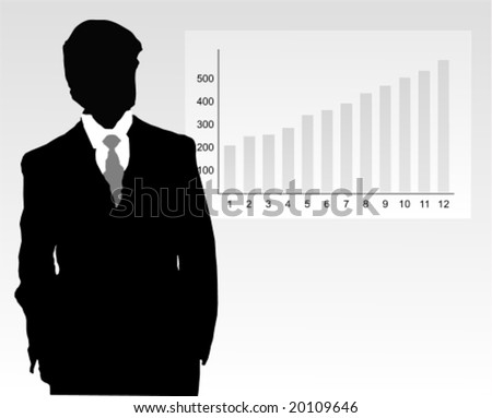Vector: silhouette of a confident businessman