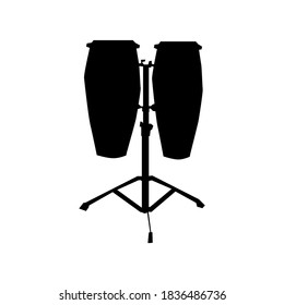 Vector silhouette of a congas musical instrument.