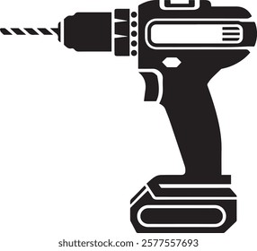 vector silhouette of a cordless power drill.