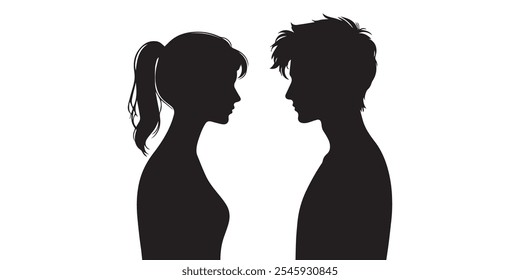 Vector silhouette of a couple	