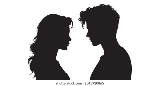 Vector silhouette of a couple	