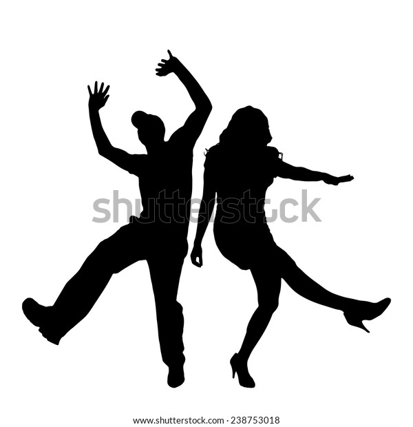 Vector Silhouette Couple Dancing On White Stock Vector Royalty Free 238753018 Shutterstock