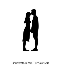 Vector Silhouette Couple Man Woman Love Stock Vector (Royalty Free ...