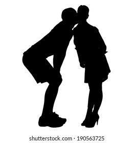 Vektorsilhouette eines Paares auf weißem Hintergrund.