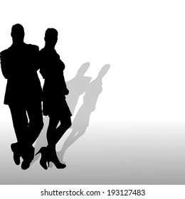 Vector Silhouette Couple On White Background Stock Vector (Royalty Free ...