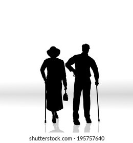 Silueta de Vector de la pareja sobre un fondo blanco.