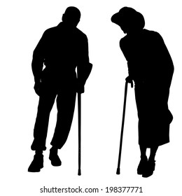 Vector silhouette of couple on a white background.