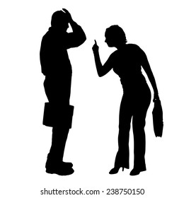 Vector silhouette of couple on a white background.