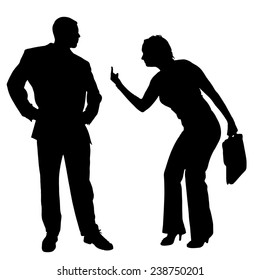 Vector silhouette of couple on a white background.