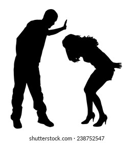Vector silhouette of couple on a white background.