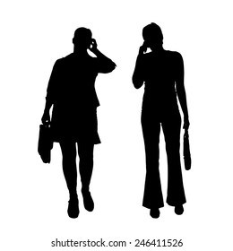 Vector silhouette of a couple on a white background.