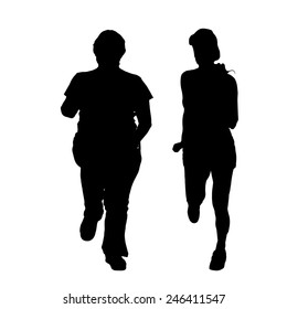 Vector silhouette of a couple on a white background.