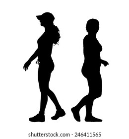 Vector silhouette of a couple on a white background.