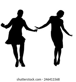 Vector silhouette of a couple on a white background.