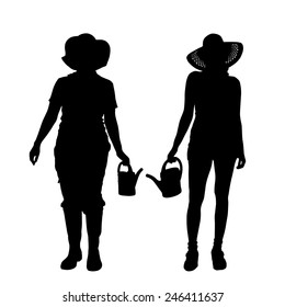 Vector silhouette of a couple on a white background.