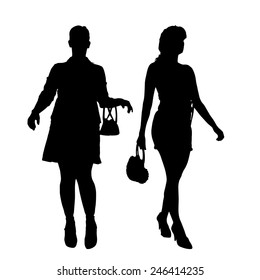 Vector silhouette of a couple on a white background.