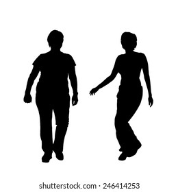 Vector silhouette of a couple on a white background.