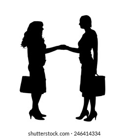Vector silhouette of a couple on a white background.