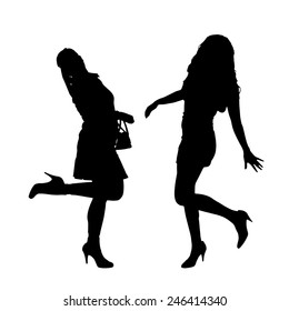 Vector silhouette of a couple on a white background.