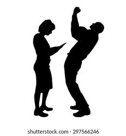Vector silhouette of a couple on a white background.