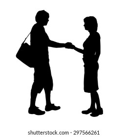 Vector silhouette of a couple on a white background.