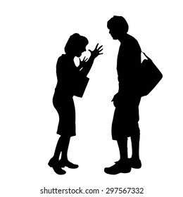 Vector silhouette of a couple on a white background.