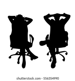 Vector silhouette of couple on white background.