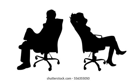 Vector silhouette of couple on white background.
