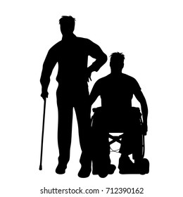 Vector silhouette of couple on white background.