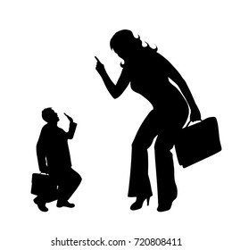 Vector silhouette of couple on white background.