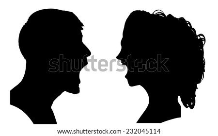 Similar – Man and woman face each other