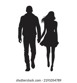 Vector silhouette of a couple. silhouettes of men and women on a white background.