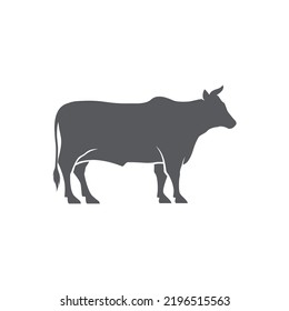 Vector silhouette of cow. Farm logo design template. cattle icon. Black angus logo design template. Animal pictogram. Vector illustration