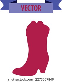 vector silhouette of a cowboy boot