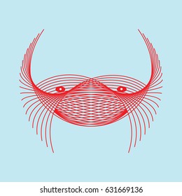 Vector silhouette of the crab of red stripes. Suitable for logo