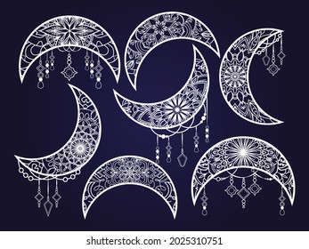 Vector silhouette of the crescent moon 