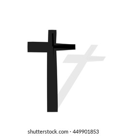 Vector silhouette of a cross on a white background.