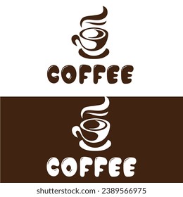  vector silhouette of a cup of coffee. coffe and cup design.