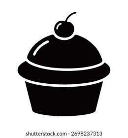 vector silhouette of a cupcake