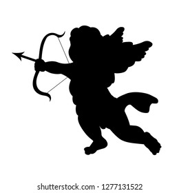 Vector silhouette of Cupid