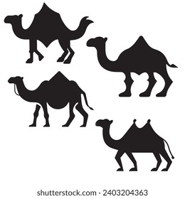 Silueta vectorial de camello cúpido