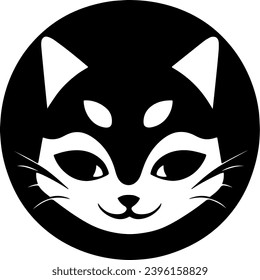 Vector silhouette of Cute Cat