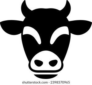 Vector silhouette of Cute Cow