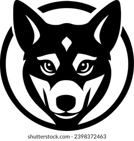 Vector silhouette of Cute Dog