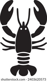 Vector Silhouette of Cute Lobster