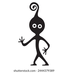 Vector silhouette of a cute monster